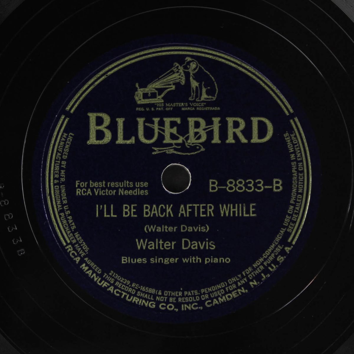 new "come back baby" / i'll be back after while by WALTER DAVIS