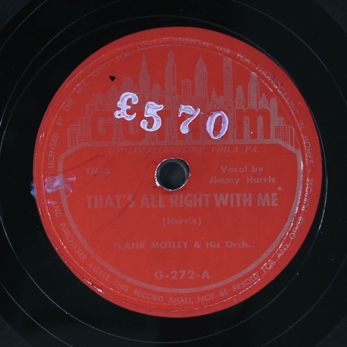 that's all right with me / dual trumpet blues by FRANK MOTLEY