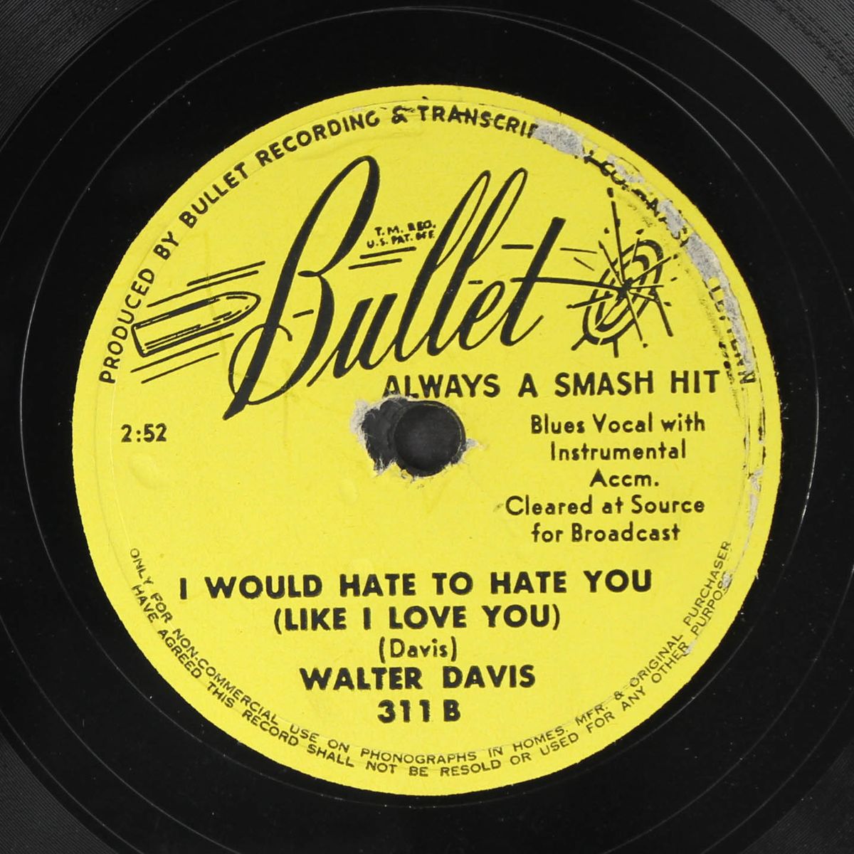 wonder what i'm doing wrong / i would hate to hate you by WALTER DAVIS