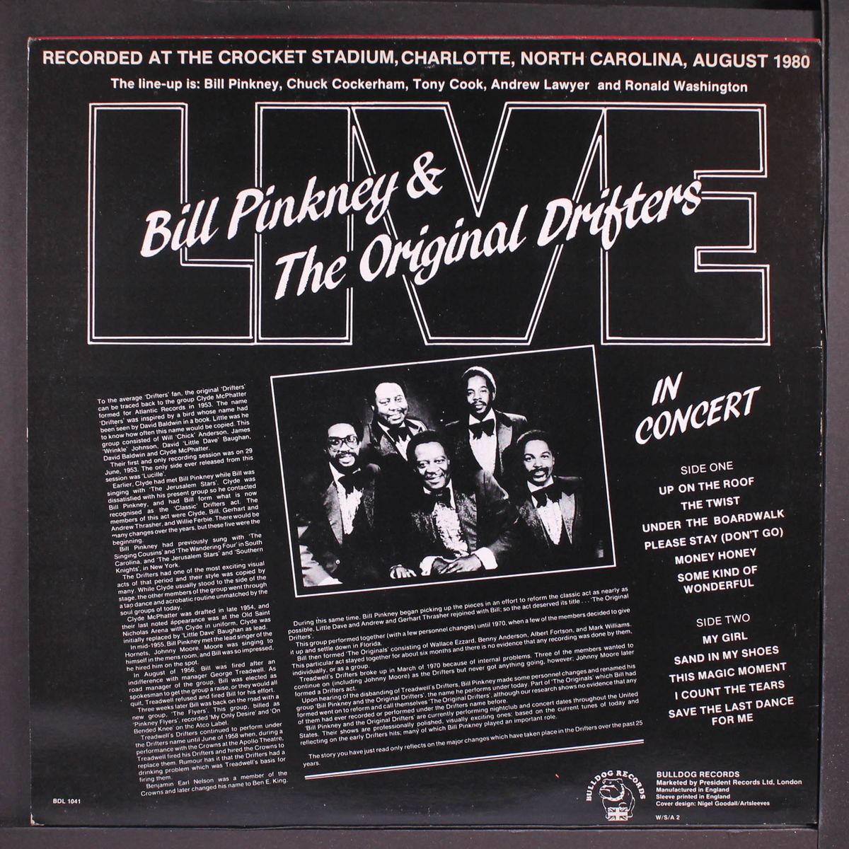 live in concert by BILL PINKNEY & ORIGINAL DRIFTERS