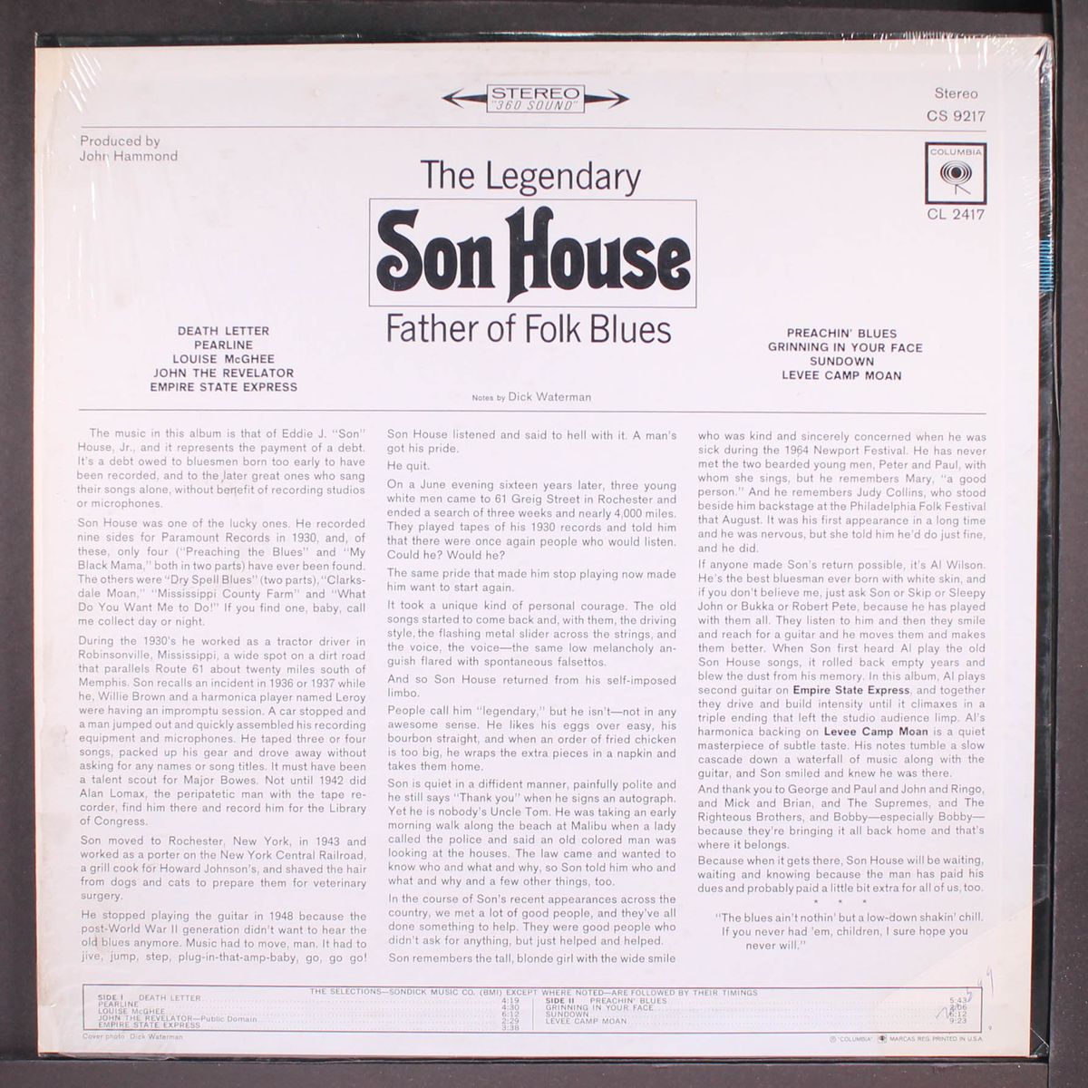 father of folk blues by SON HOUSE