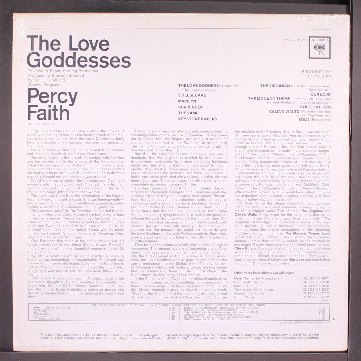 the love goddesses by PERCY FAITH