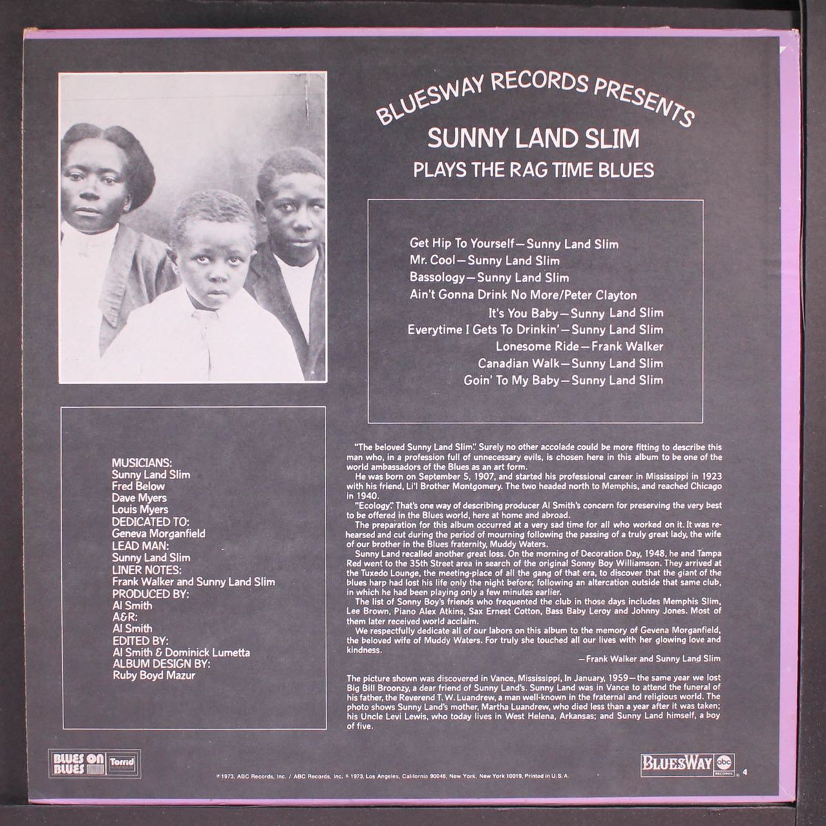 plays the rag time blues by SUNNYLAND SLIM