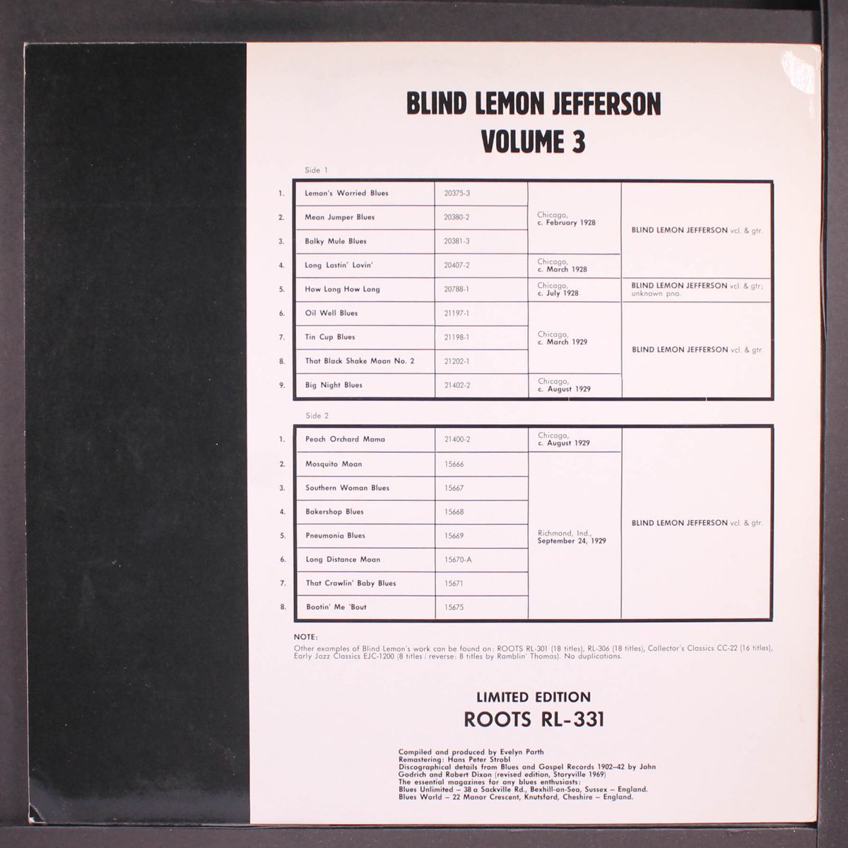 volume 3 by BLIND LEMON JEFFERSON