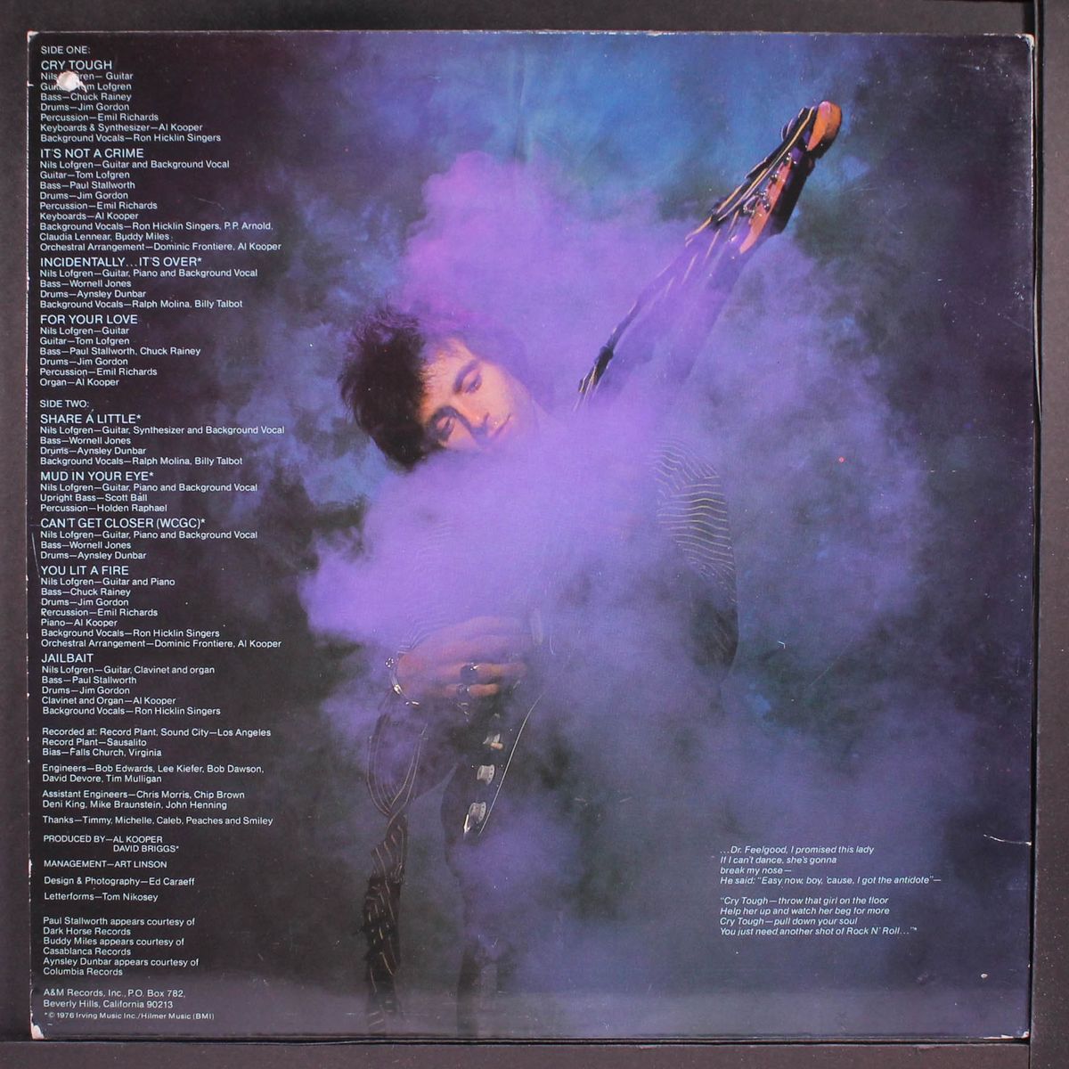cry tough by NILS LOFGREN