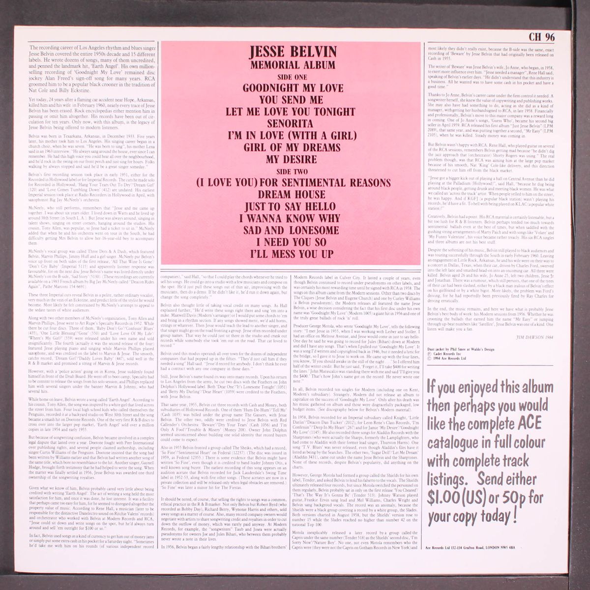 memorial album by JESSE BELVIN