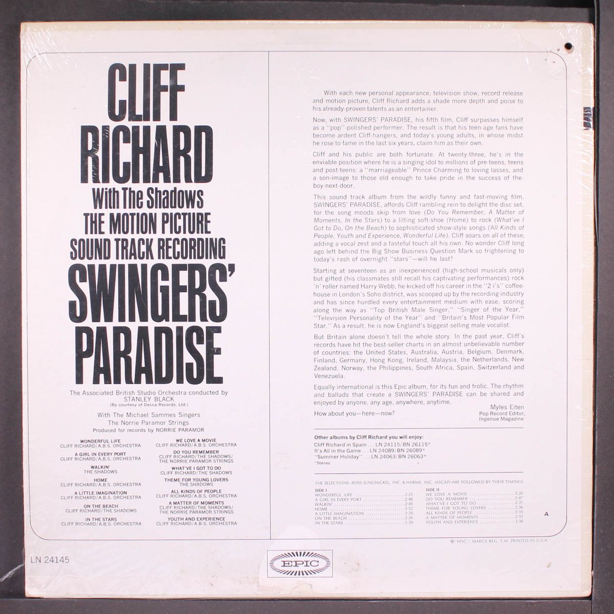 swinger's paradise soundtrack by CLIFF RICHARD