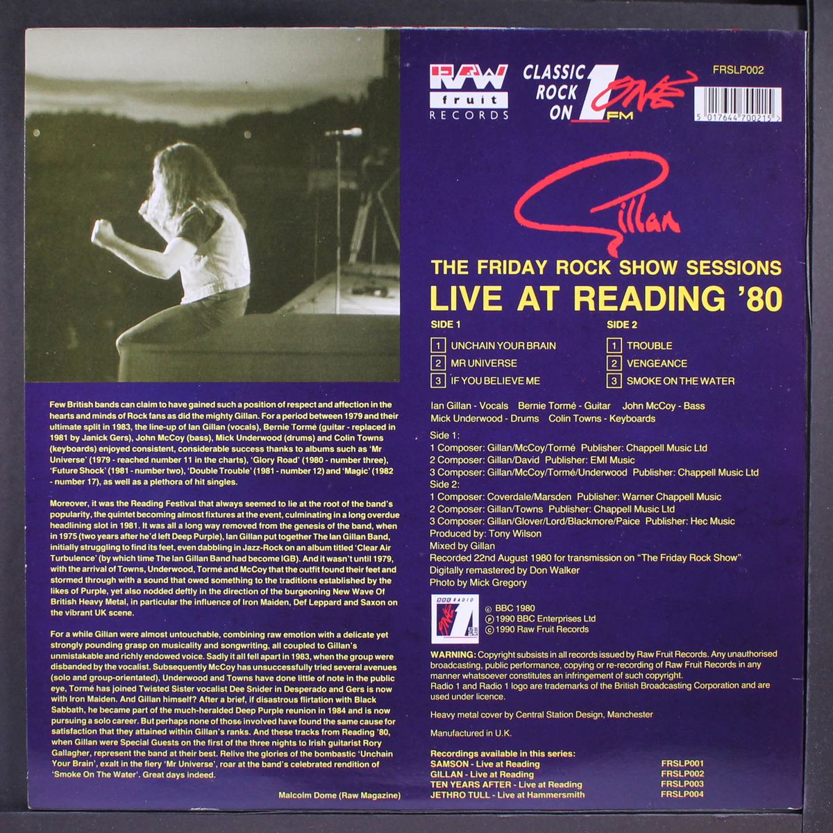 live at reading 80 by GILLAN