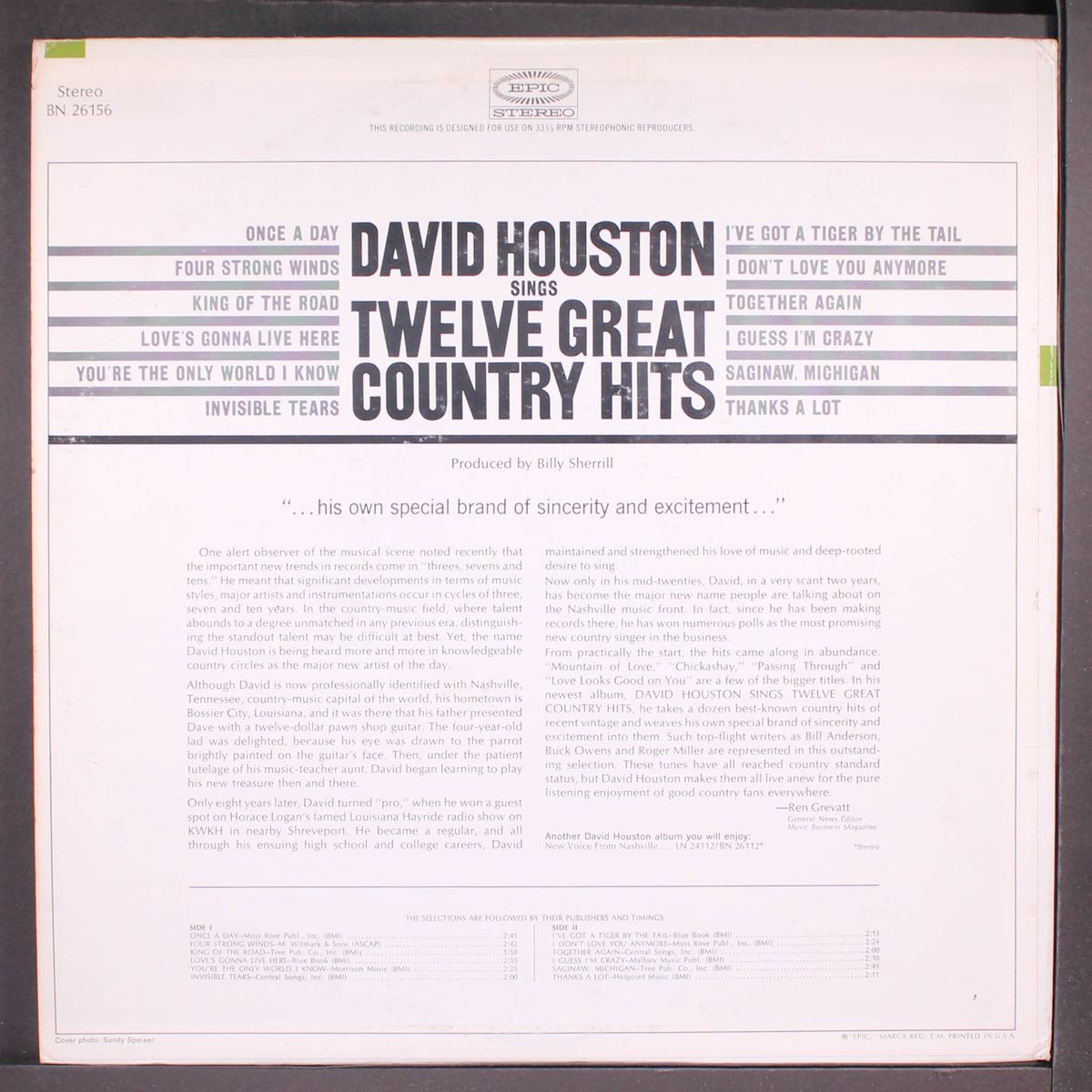 twelve great country hits by DAVID HOUSTON