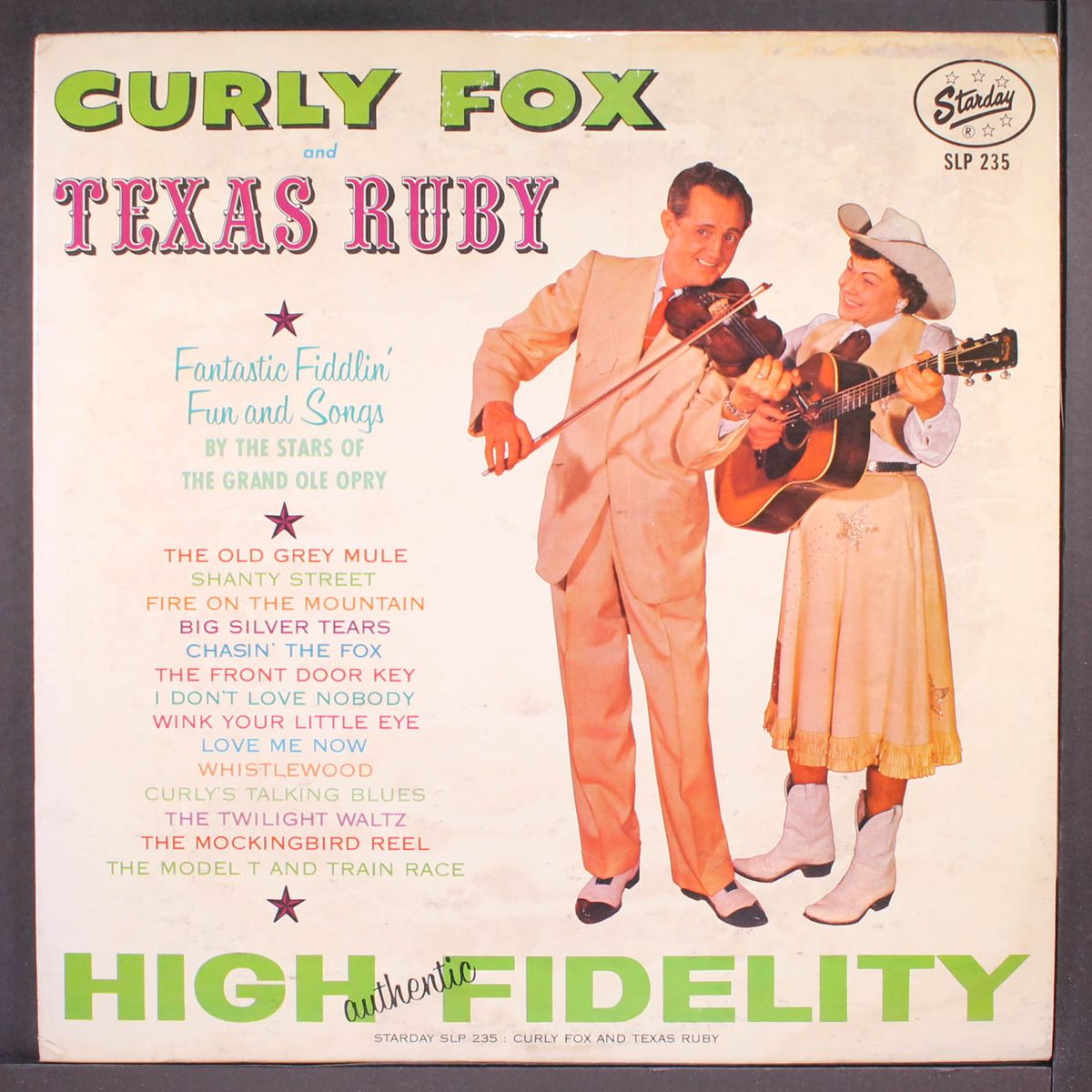 fantastic fiddlin' fun and songs by CURLY FOX & TEXAS RUBY