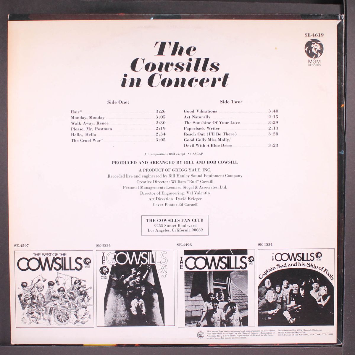 in concert by COWSILLS