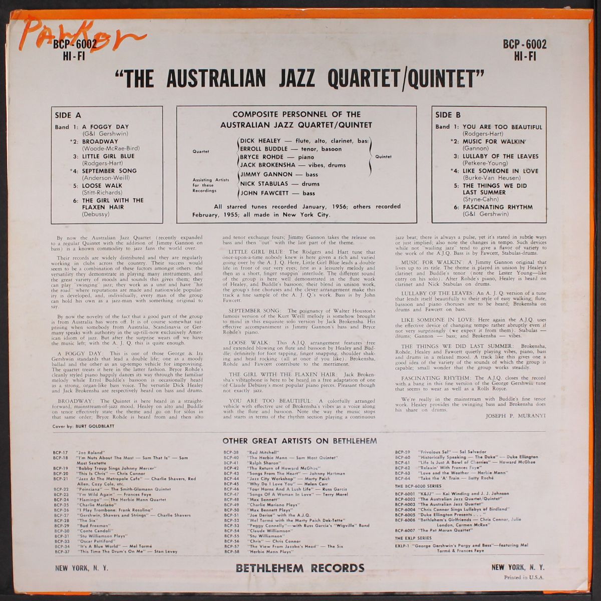 the australian jazz quartet by AUSTRALIAN JAZZ QUINTET