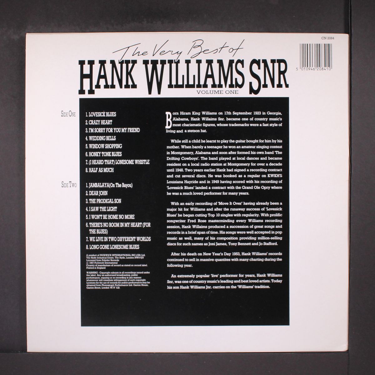 the very best of, vol. 1 by HANK WILLIAMS