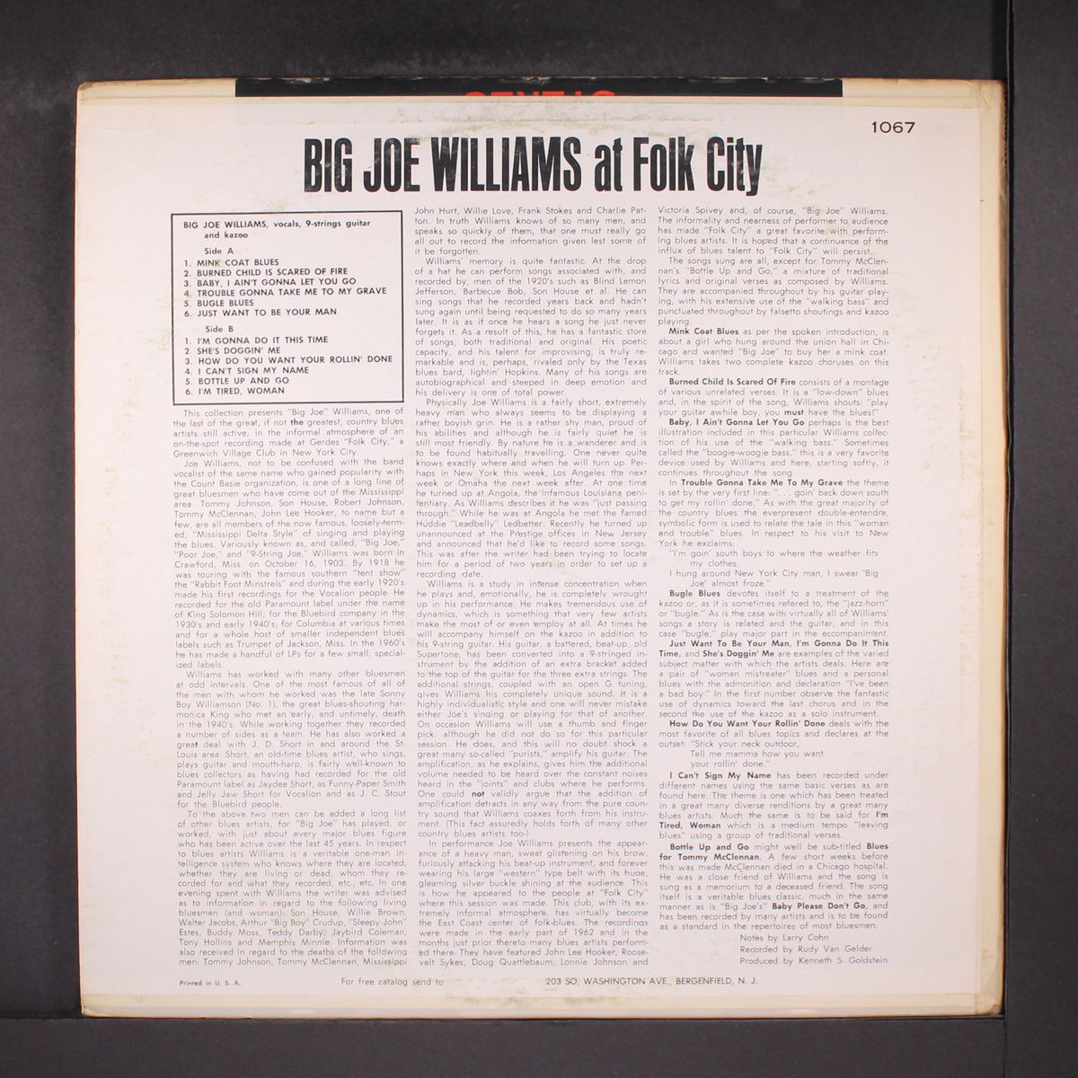at folk city by BIG JOE WILLIAMS