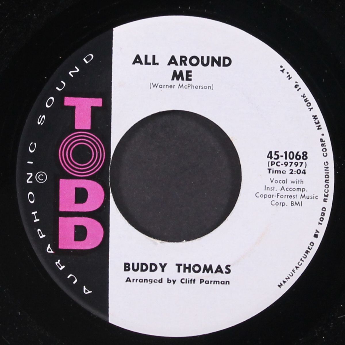 all around me / if only tomorrow by BUDDY THOMAS