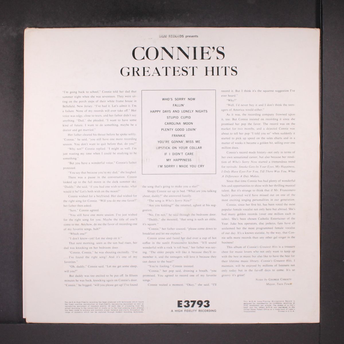 connie's greatest hits by CONNIE FRANCIS