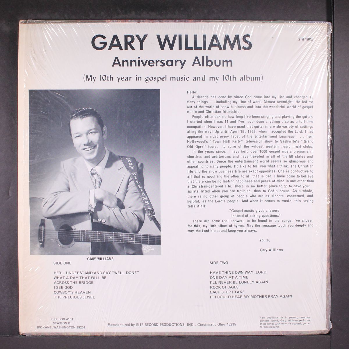 anniversary album by GARY WILLIAMS