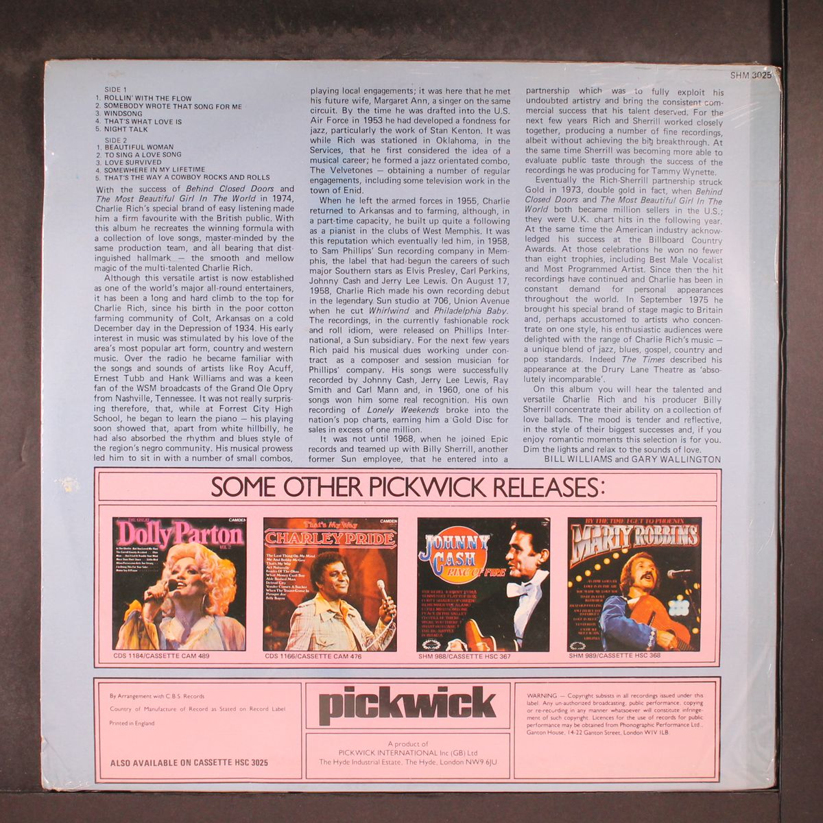 songs of love by CHARLIE RICH