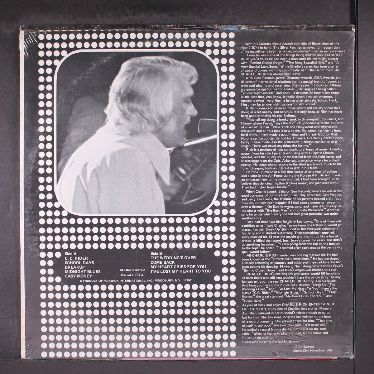 entertainer of the year by CHARLIE RICH