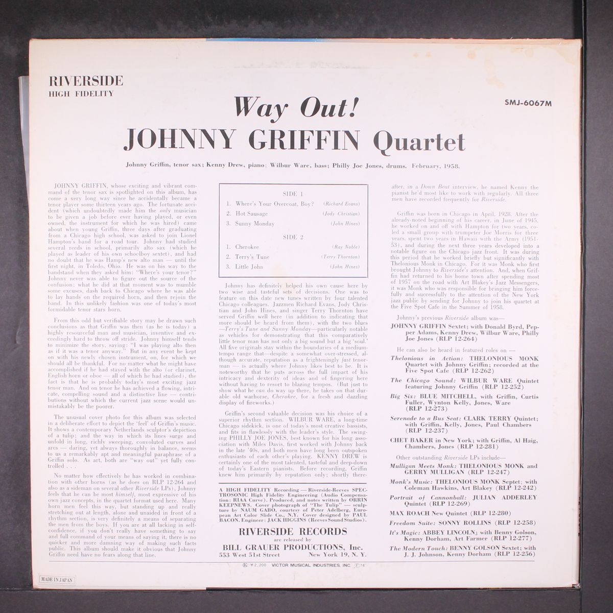 way out by JOHNNY GRIFFIN