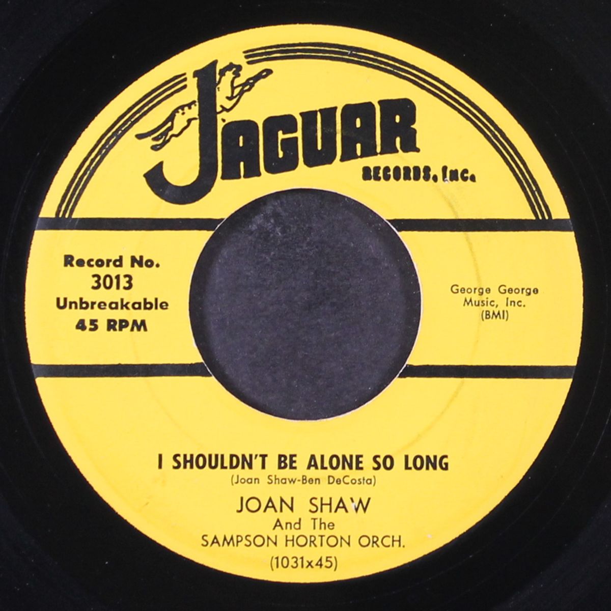 i shouldn't be alone so long / the ten commandments of love by JOAN SHAW