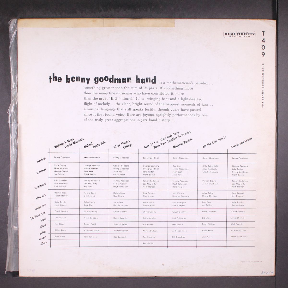 the benny goodman band by BENNY GOODMAN