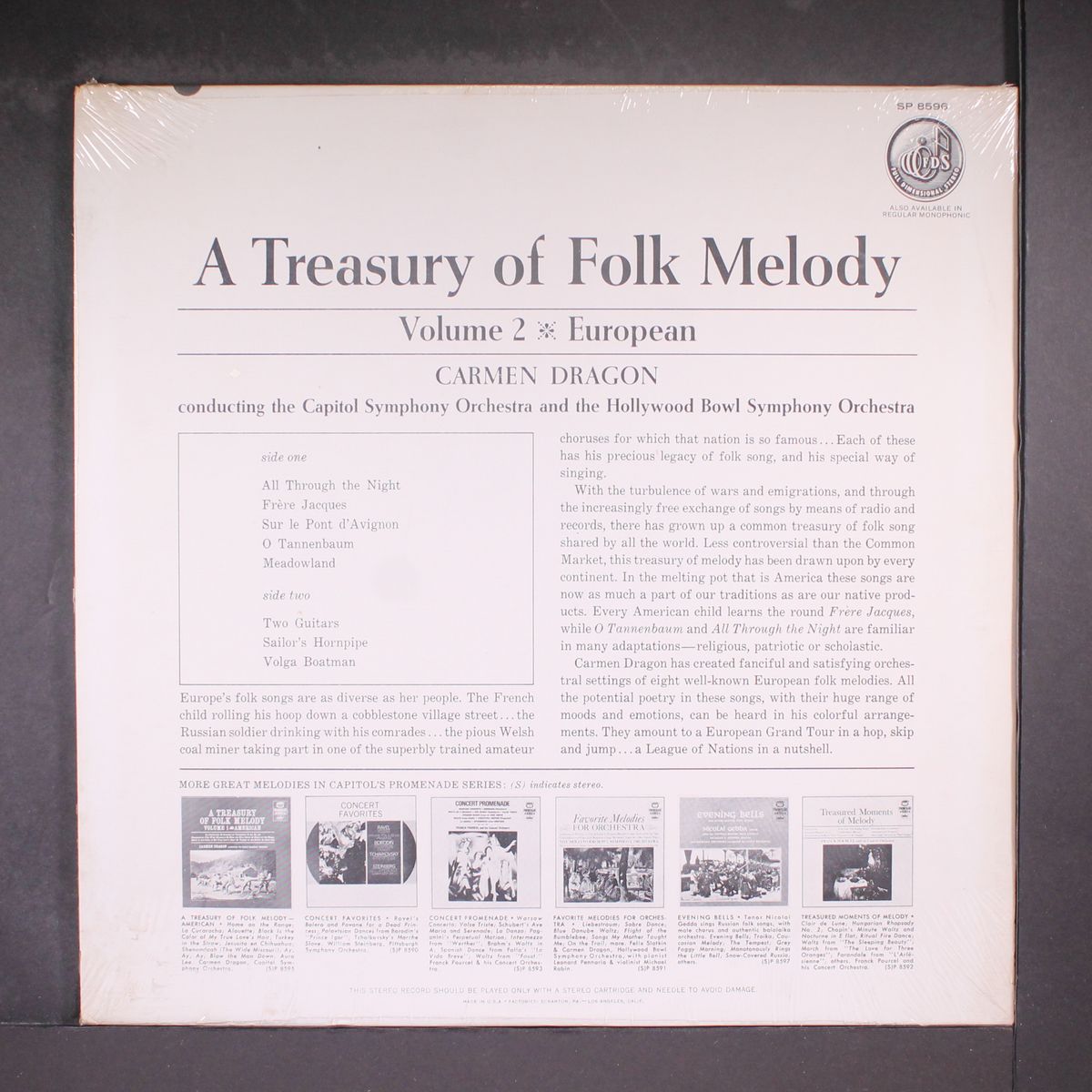 a treasury of folk melody, vol. 2 - european by CARMEN DRAGON
