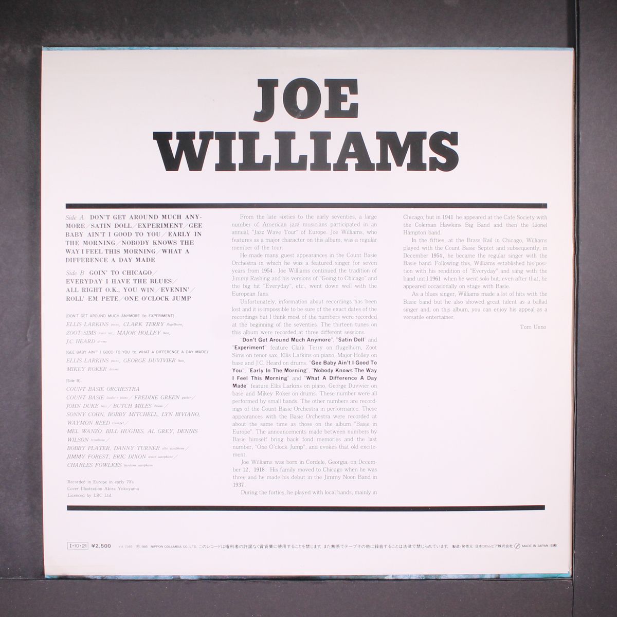 having the blues under european sky by JOE WILLIAMS