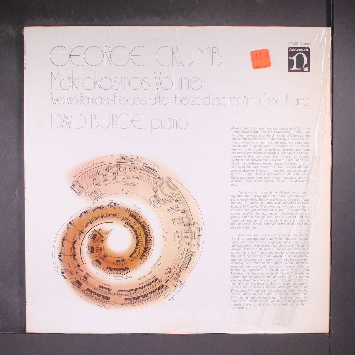 george crumb: makrokosmos, vol 1 lp by DAVID BURGE