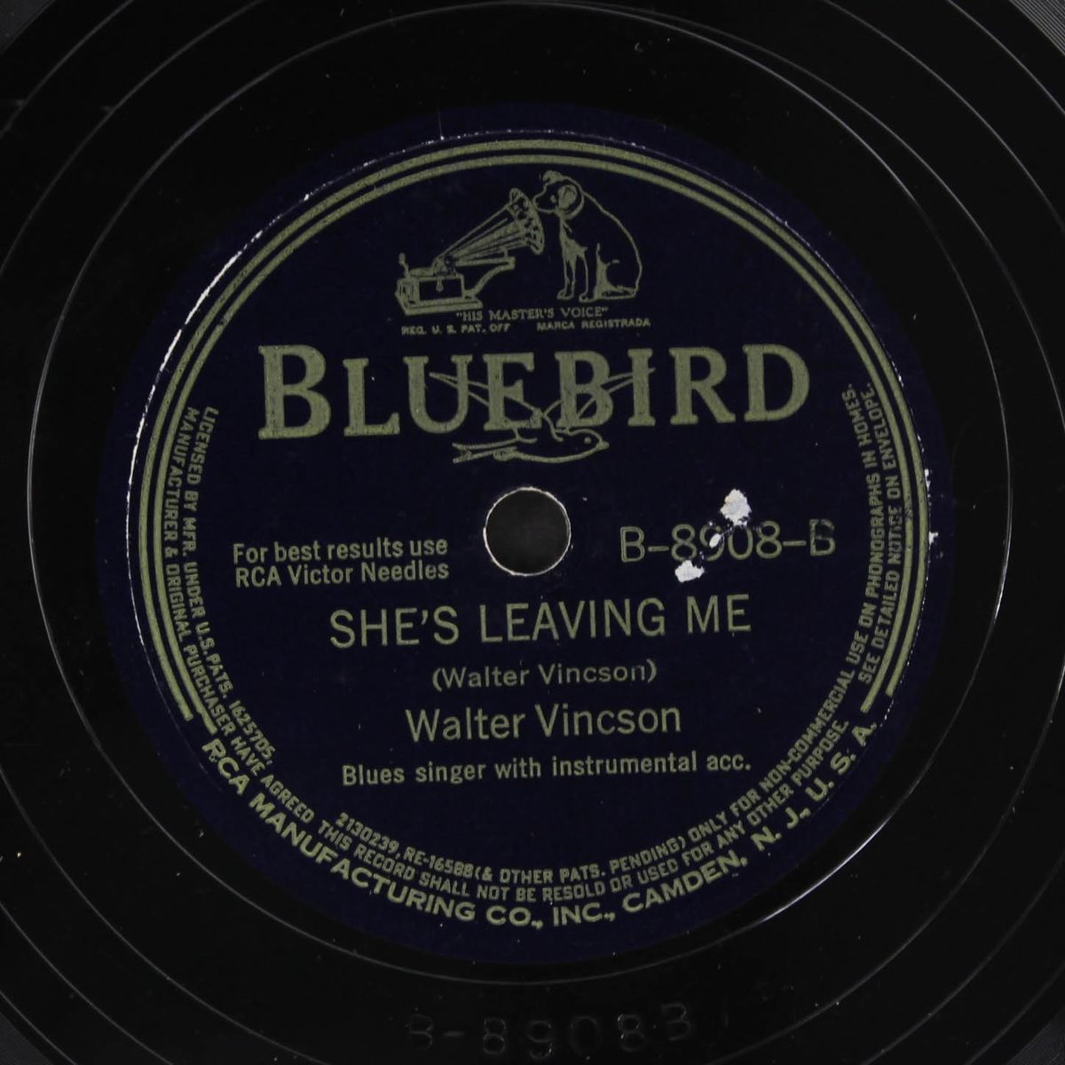 gulf coast bay / she's leaving me by WALTER VINCSON