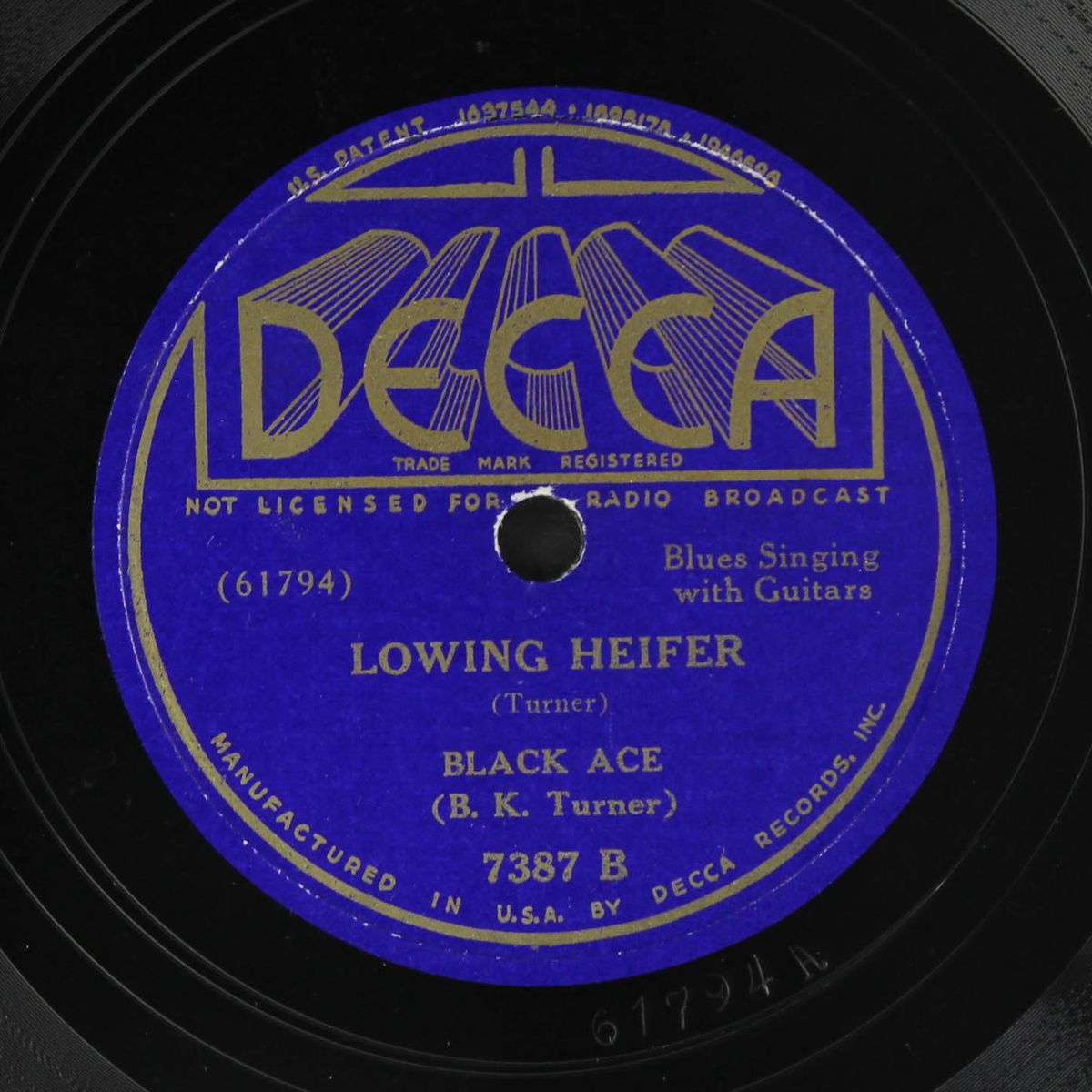 christmas time blues / lowing heifer by BLACK ACE