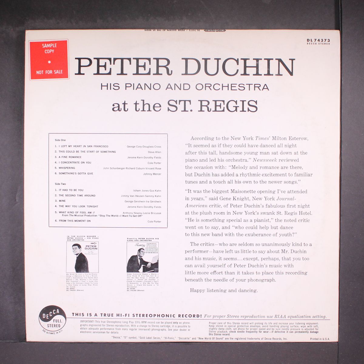 at the st. regis by PETER DUCHIN