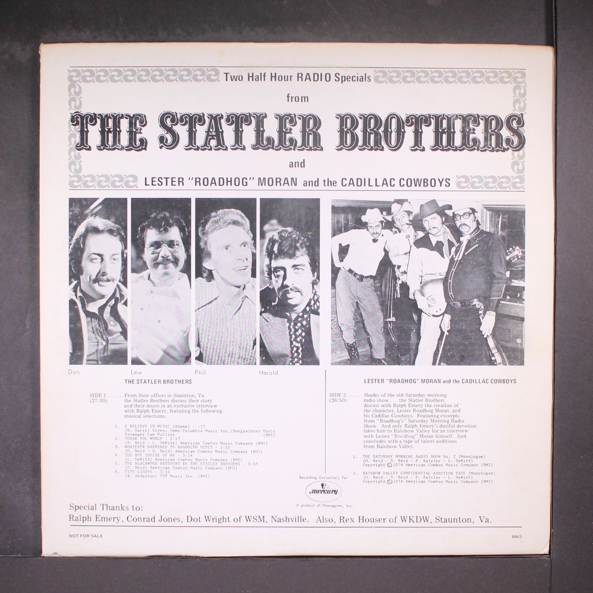two half hour radio specials by STATLER BROTHERS