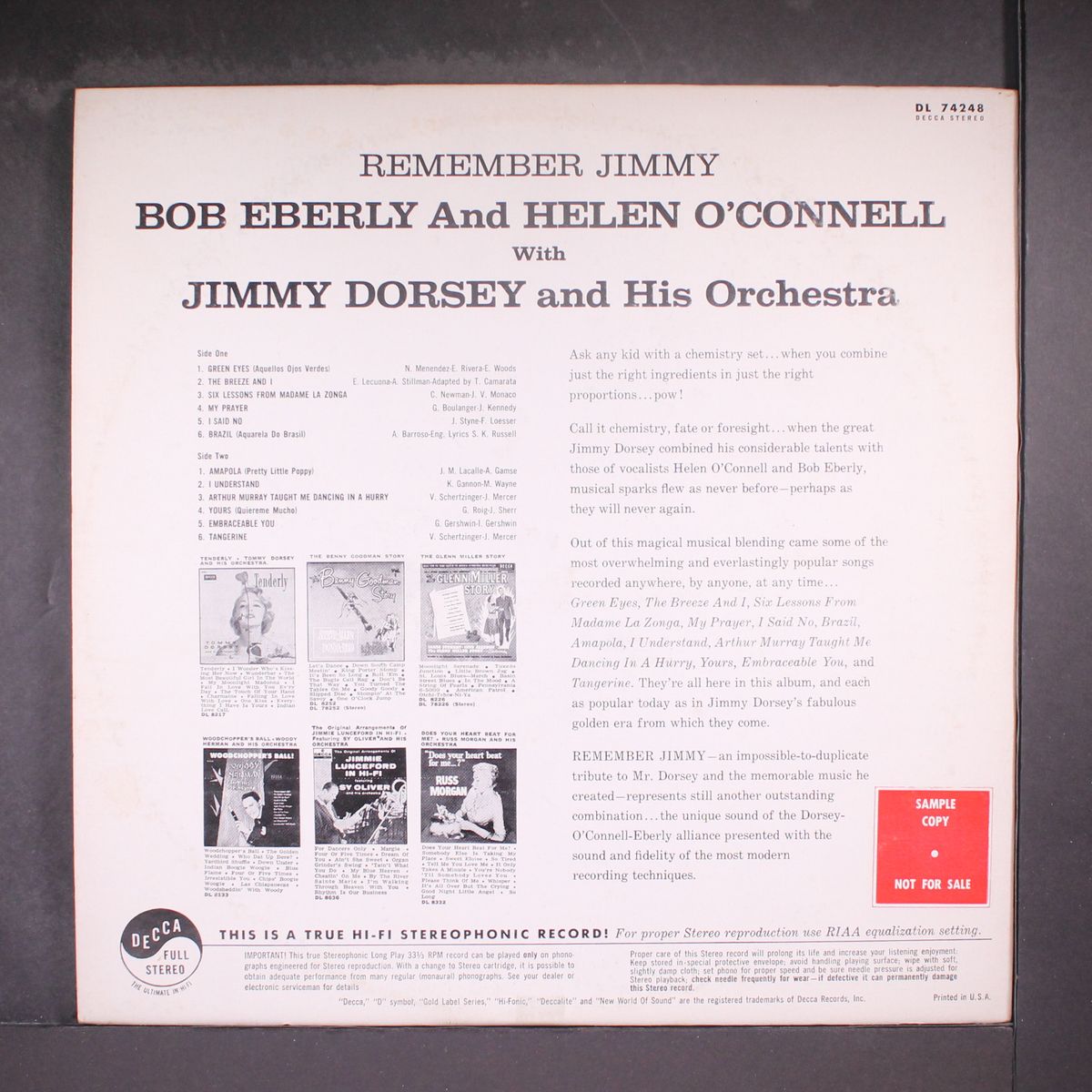 remember jimmy by BOB EBERLY & HELEN O'CONNELL