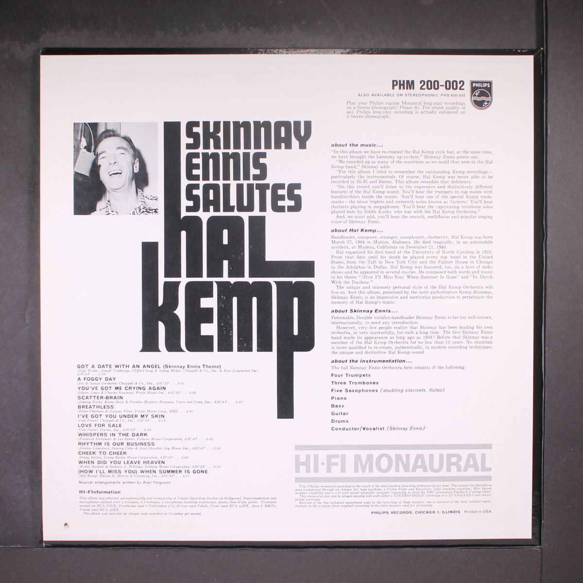 salutes hal kemp by SKINNAY ENNIS