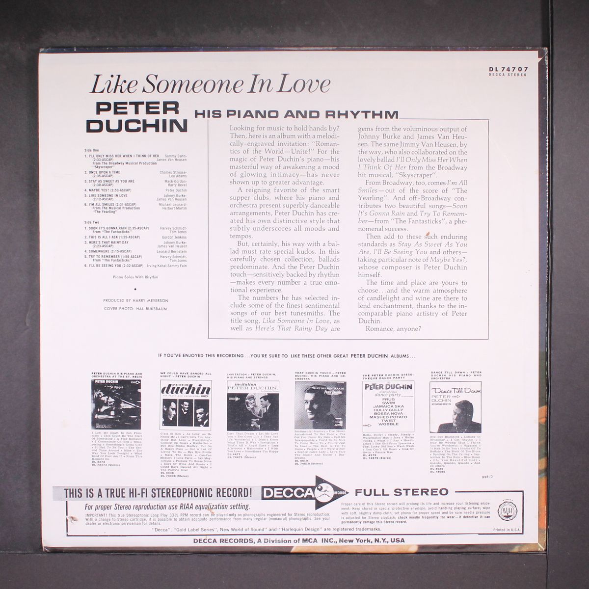 like someone in love by PETER DUCHIN