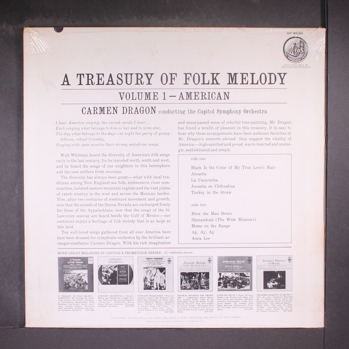a treasury of folk melody volume 1 - american by CARMEN DRAGON