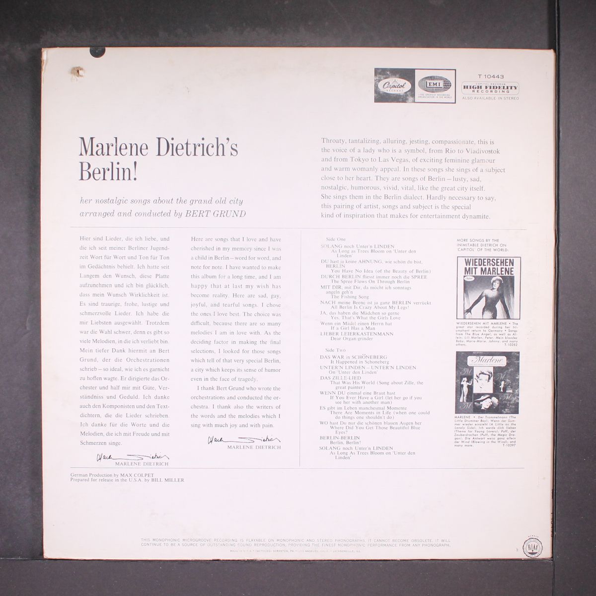 berlin by MARLENE DIETRICH