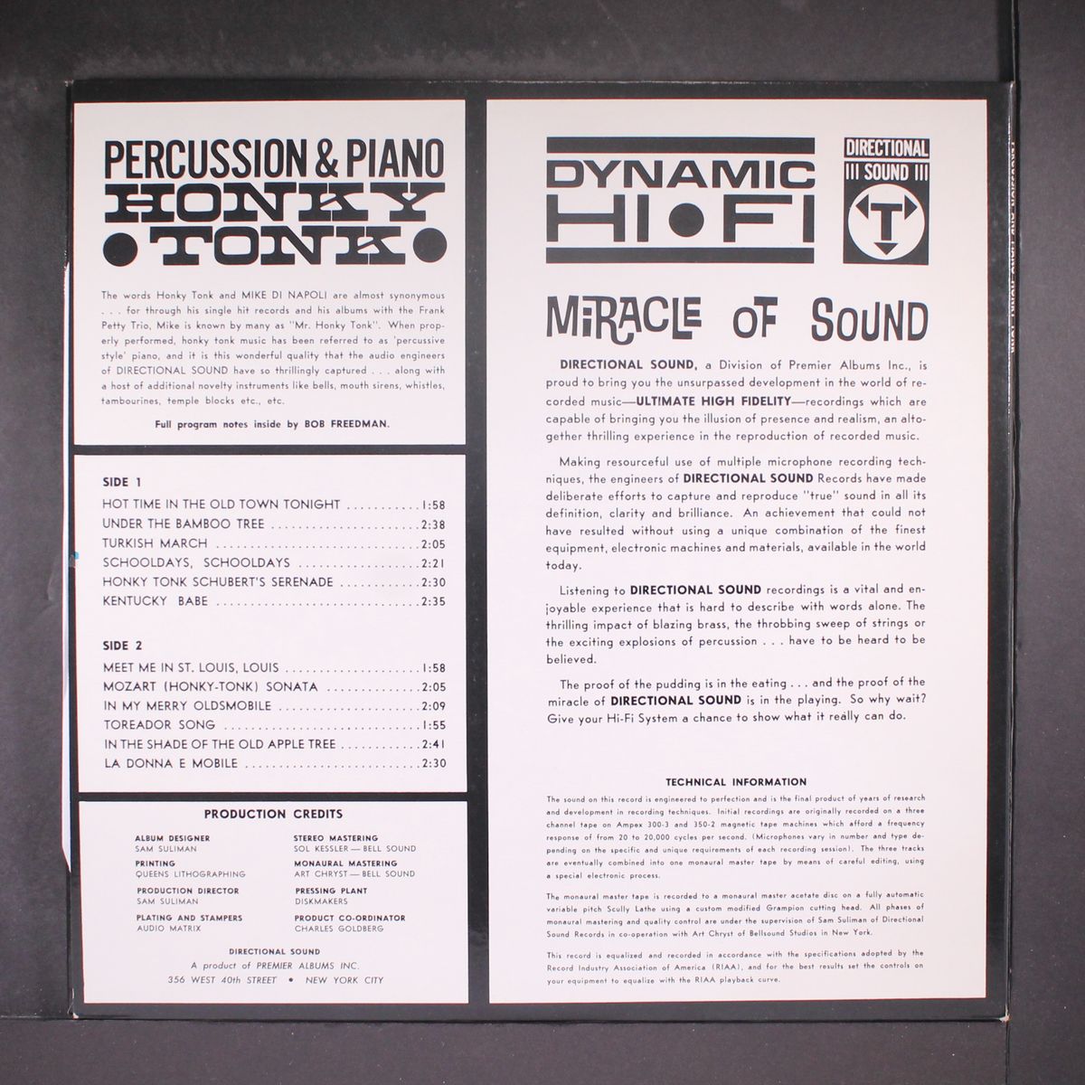 percussion & piano-honky tonk by MIKE DI NAPOLI