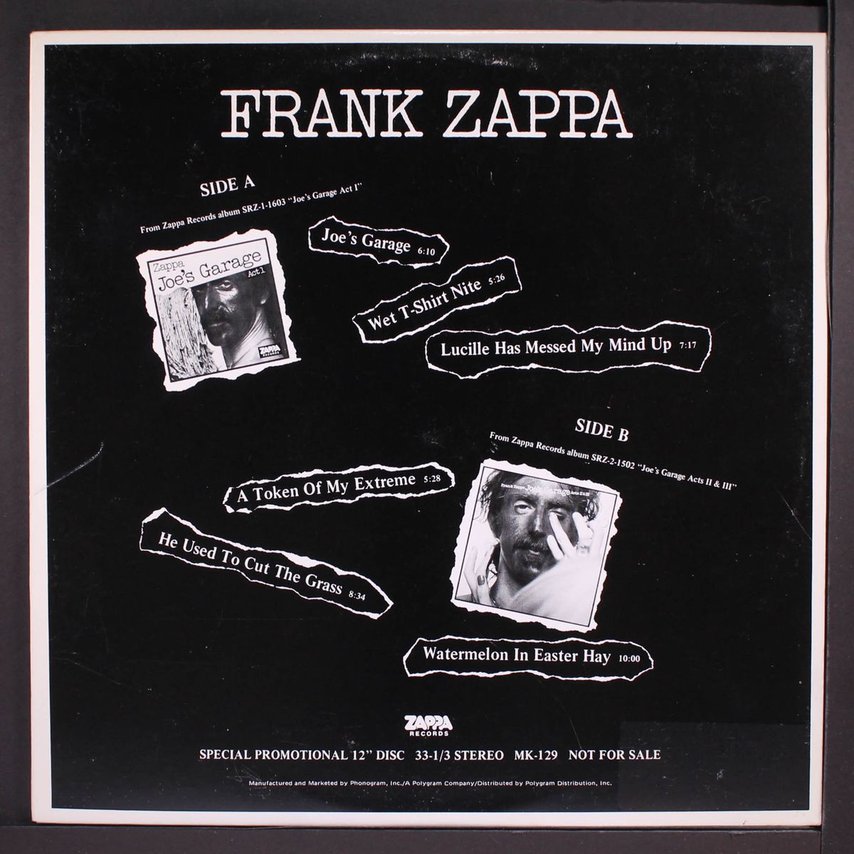 joe's garage promo sampler by FRANK ZAPPA