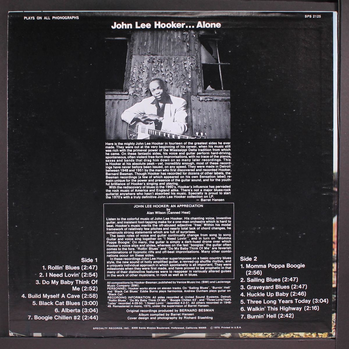alone by JOHN LEE HOOKER