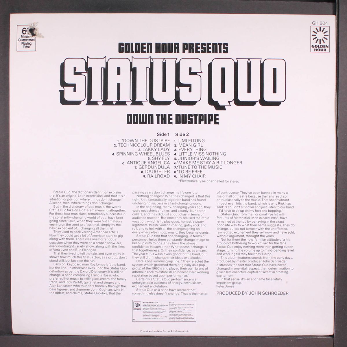 down the dustpipe by STATUS QUO