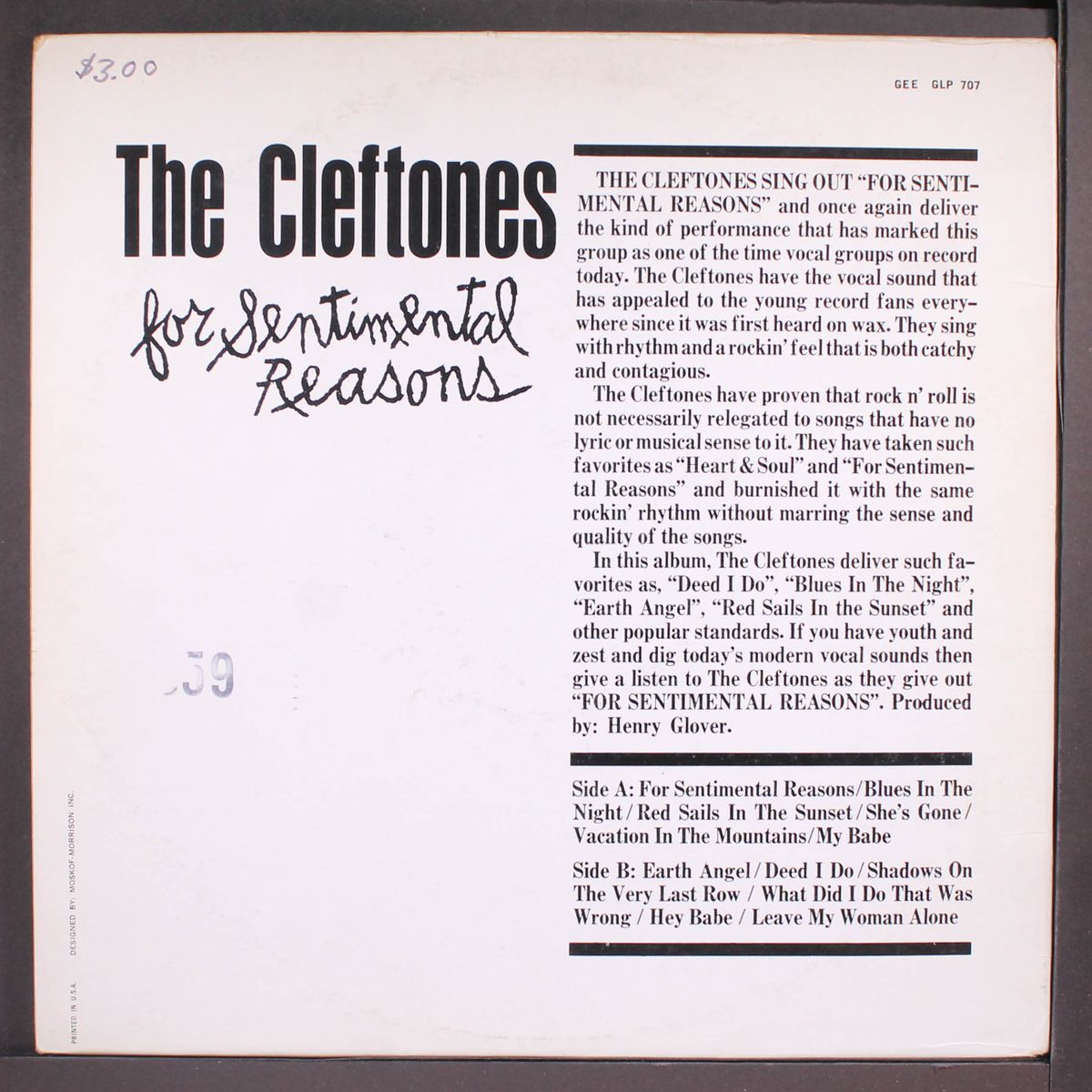 for sentimental reasons by CLEFTONES