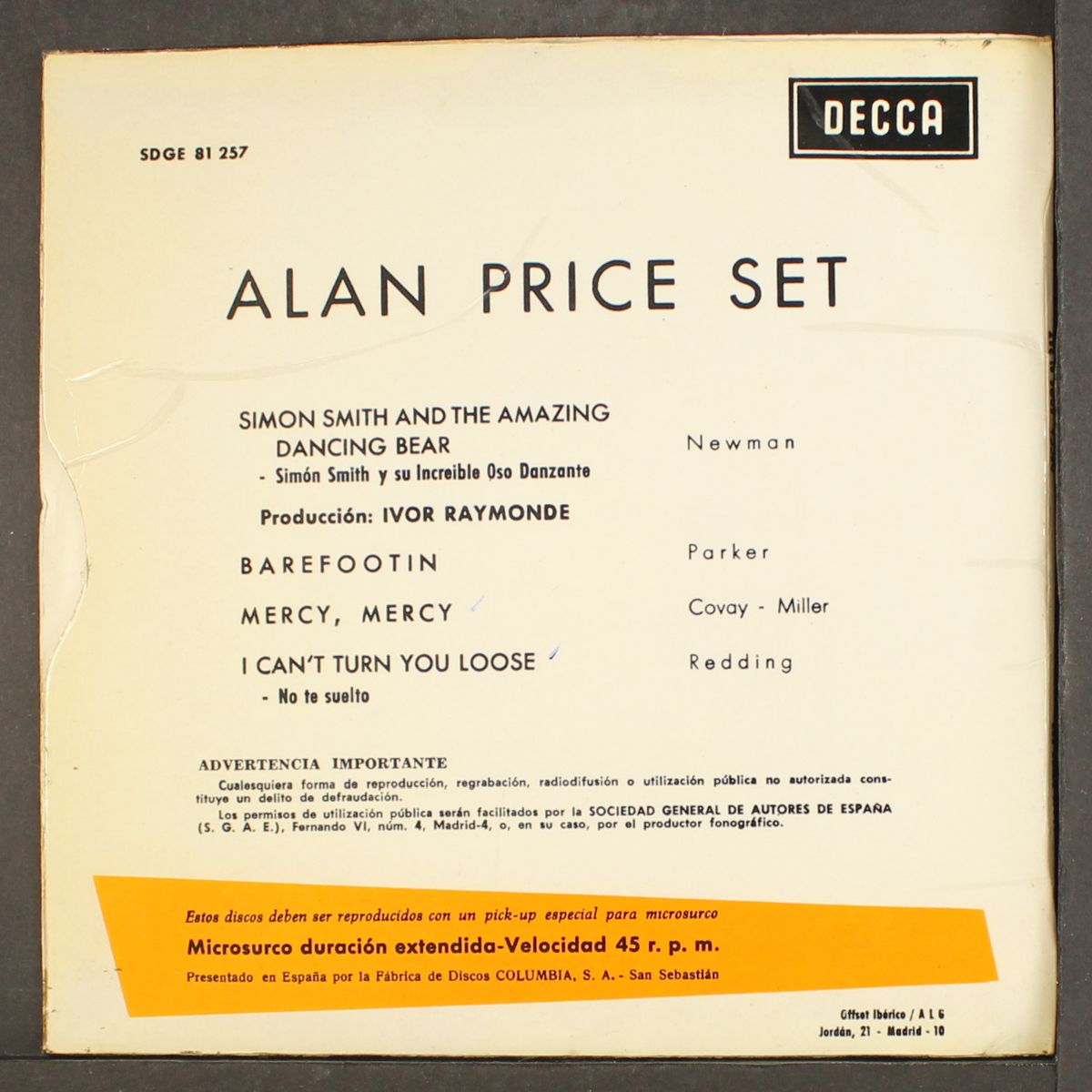 simon smith & the amazing dancing bear / +3 by ALAN PRICE SET