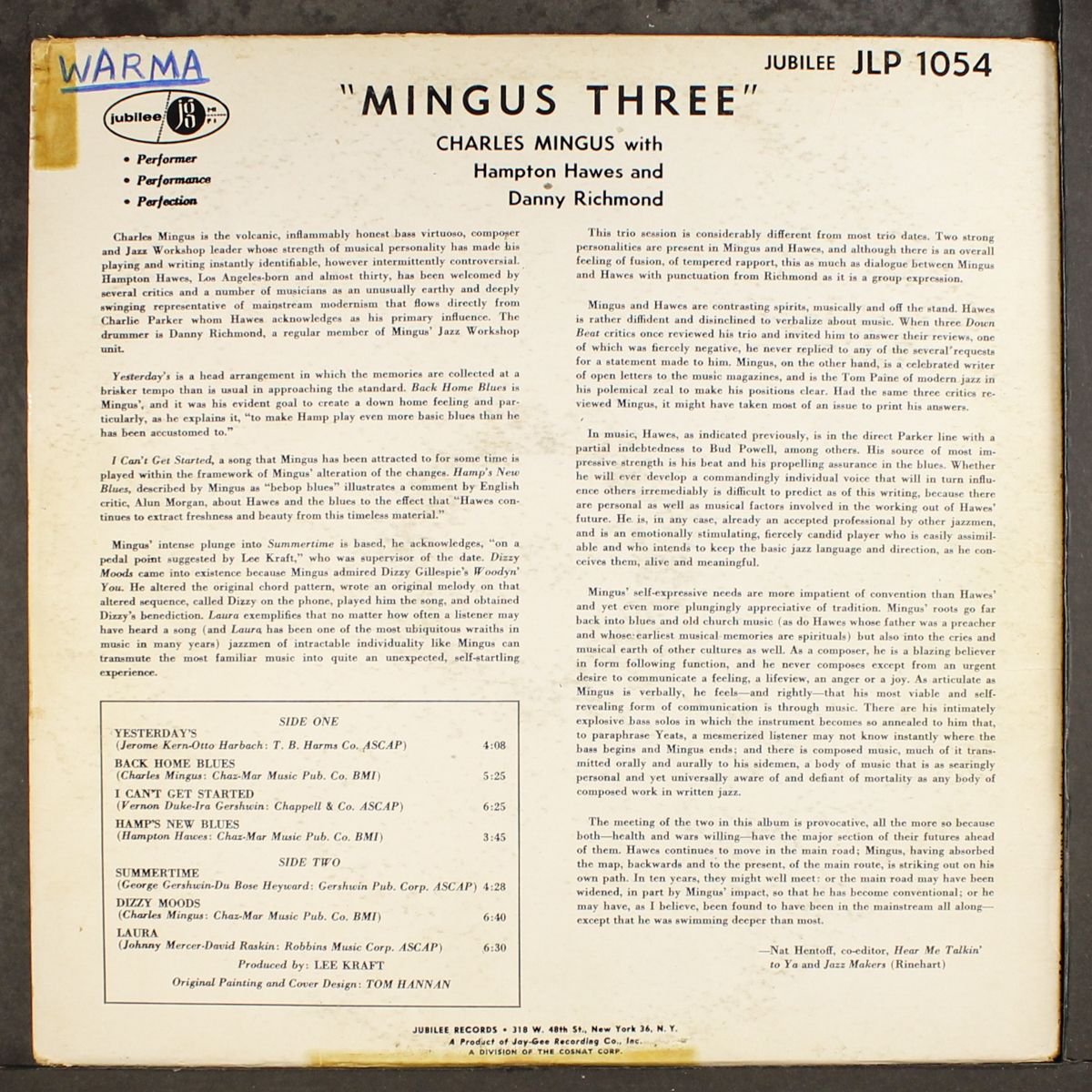 mingus three by CHARLES MINGUS