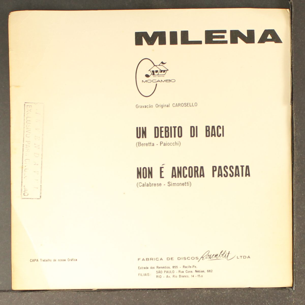 un debito di baci / non e ancora passata by MILENA