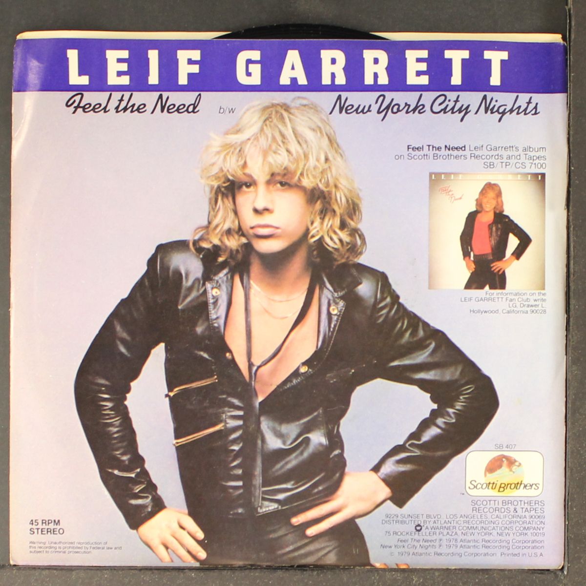 new york city nights / feel the need by LEIF GARRETT