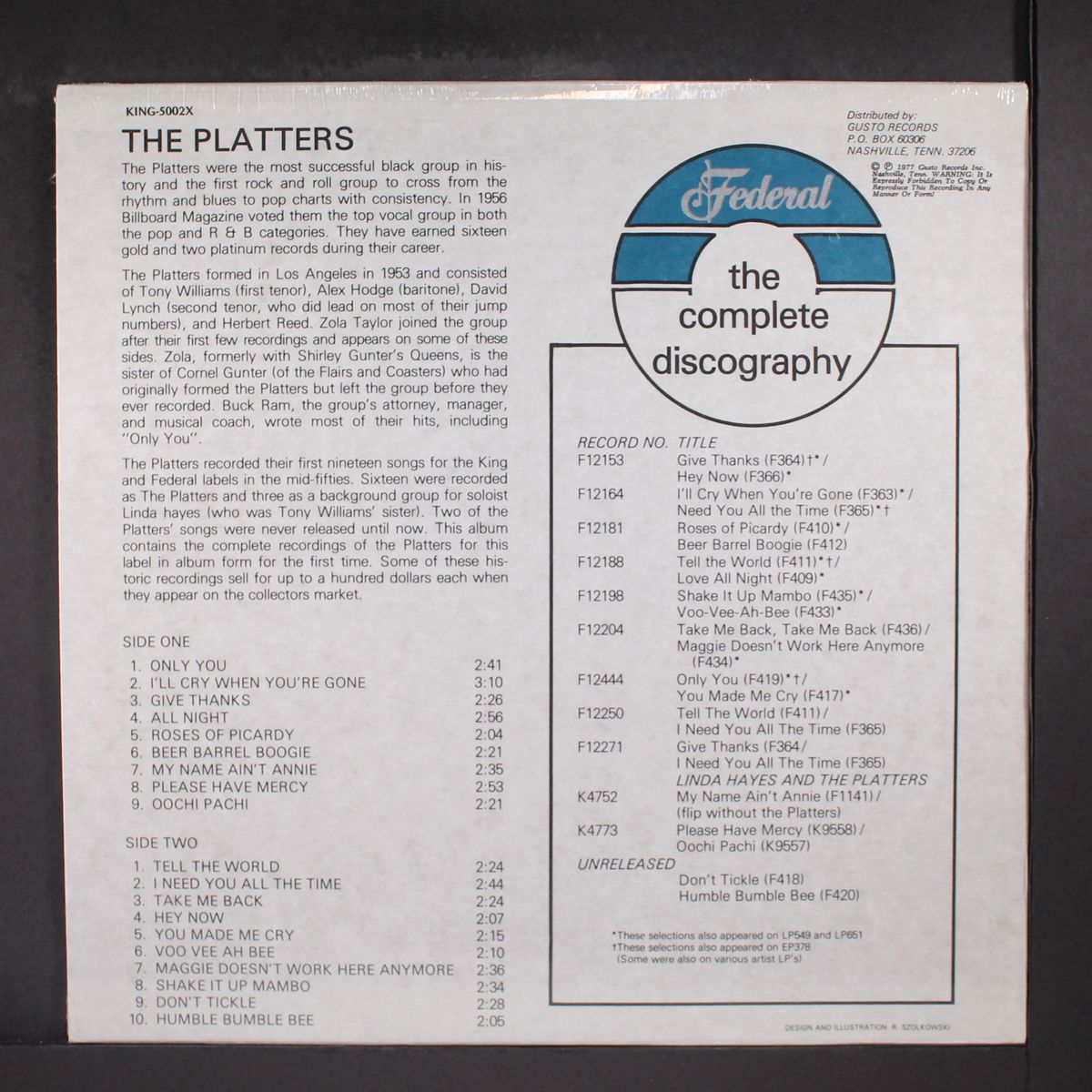 19 hits by PLATTERS