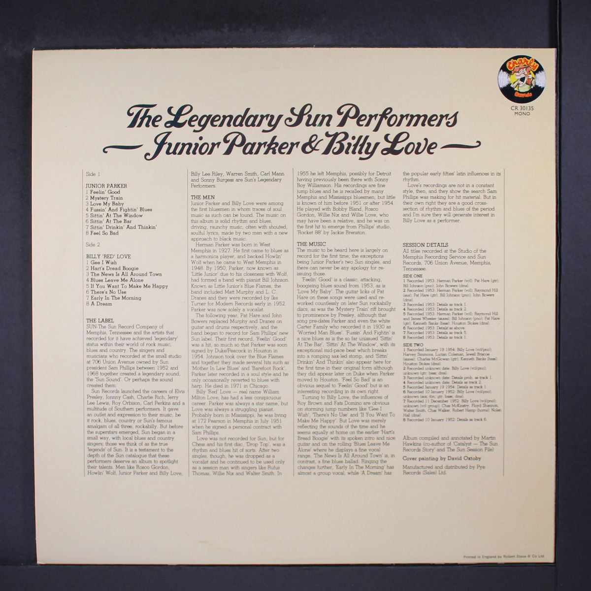 the legendary sun performers by JUNIOR PARKER & BILLY LOVE