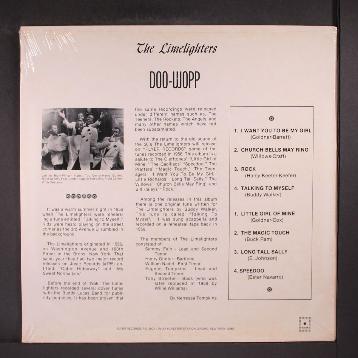7 top hits of the 50's plus 1 by LIMELIGHTERS